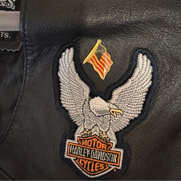 USA Bikers Dream Apparel Black Leather Harley Davidson Patch Biker Vest Size 46 - Picture 8 of 10